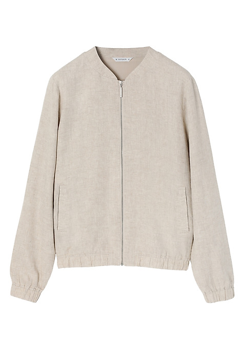 WOVEN FLAY-COTTON BOMBER — ETIA BEIGE 2