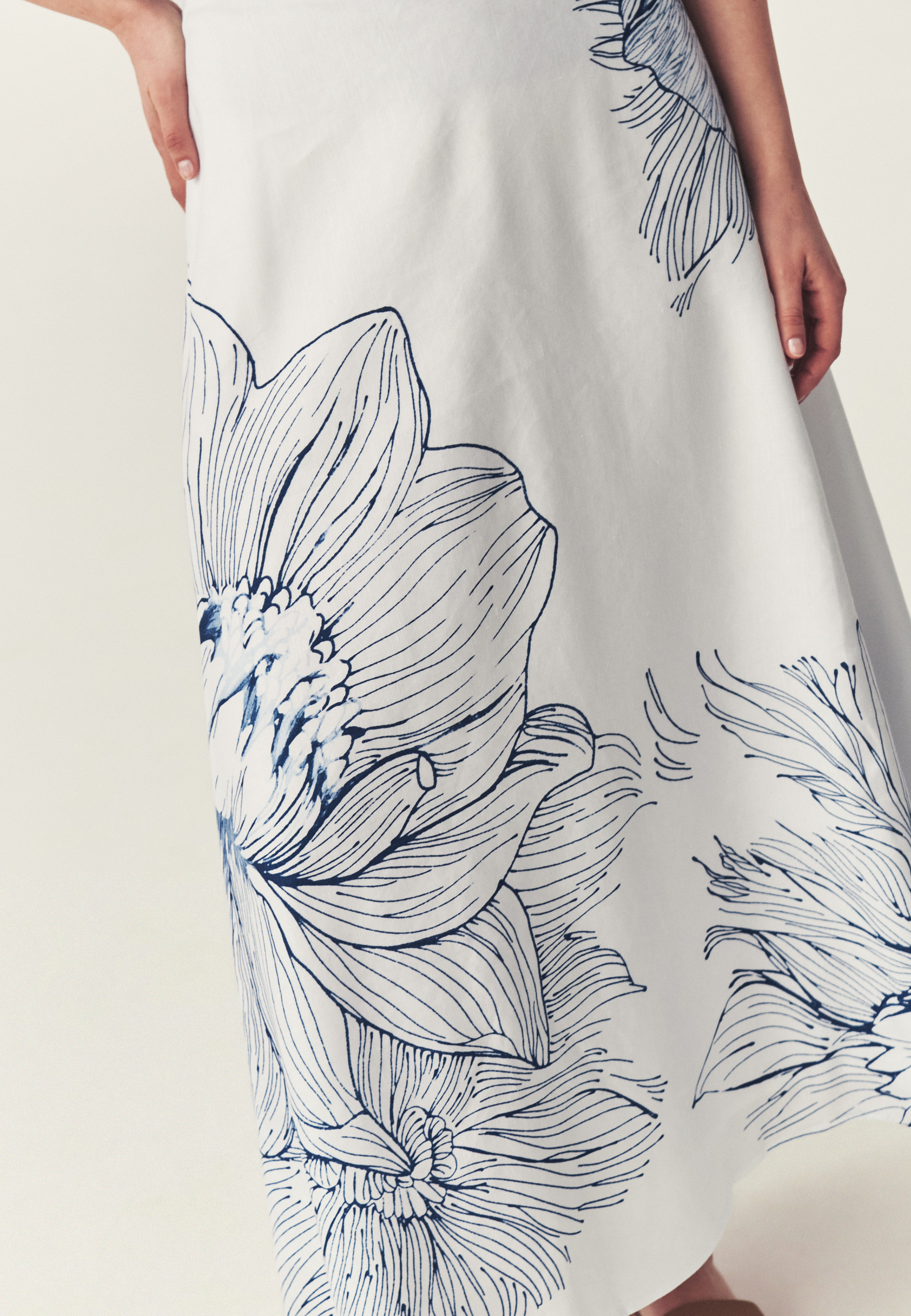 WZORZYSTA SPÓDNICA Z LNEM - TOSITA