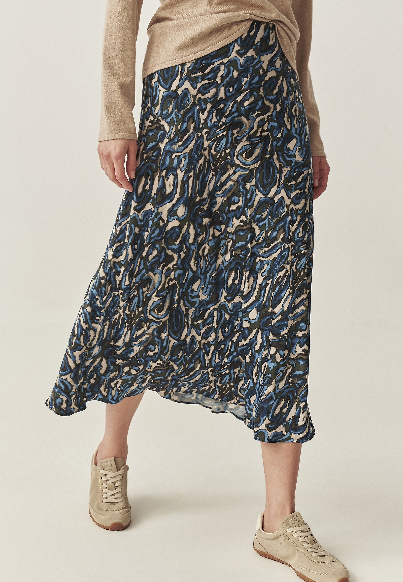 VISCOSE SKIRT WITH ORIGINAL DESIGN - SATINI 2 VISCOSE SKIRT WITH ORIGINAL DESIGN - SATINI 2 MULTICOLOR 114474