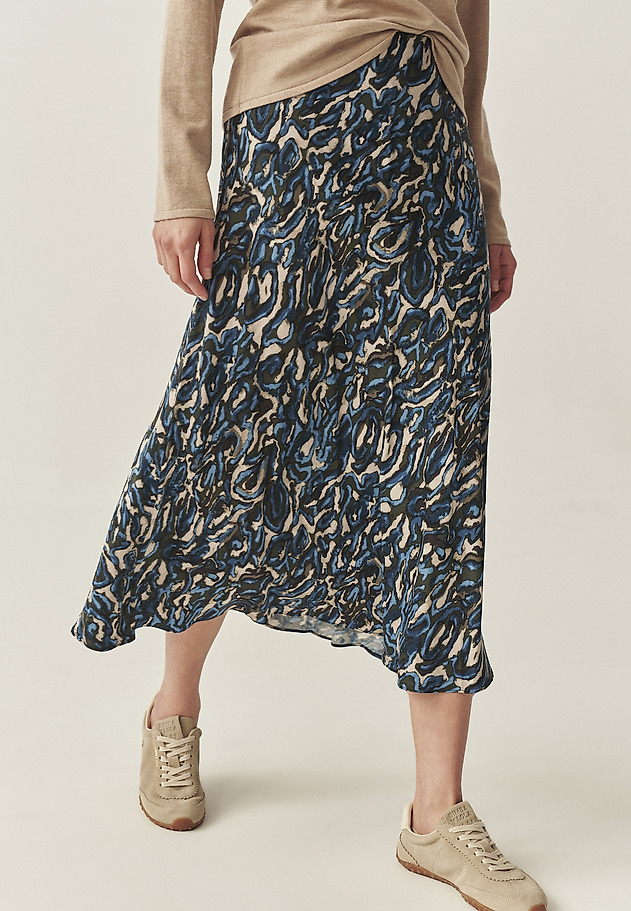 VISCOSE SKIRT WITH ORIGINAL DESIGN - SATINI 2 VISCOSE SKIRT WITH ORIGINAL DESIGN - SATINI 2 MULTICOLOR 1