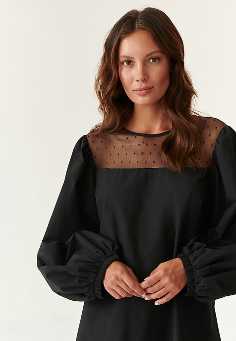 DRESS WITH BALLOON SLEEVES SAMARITO BLACK 2