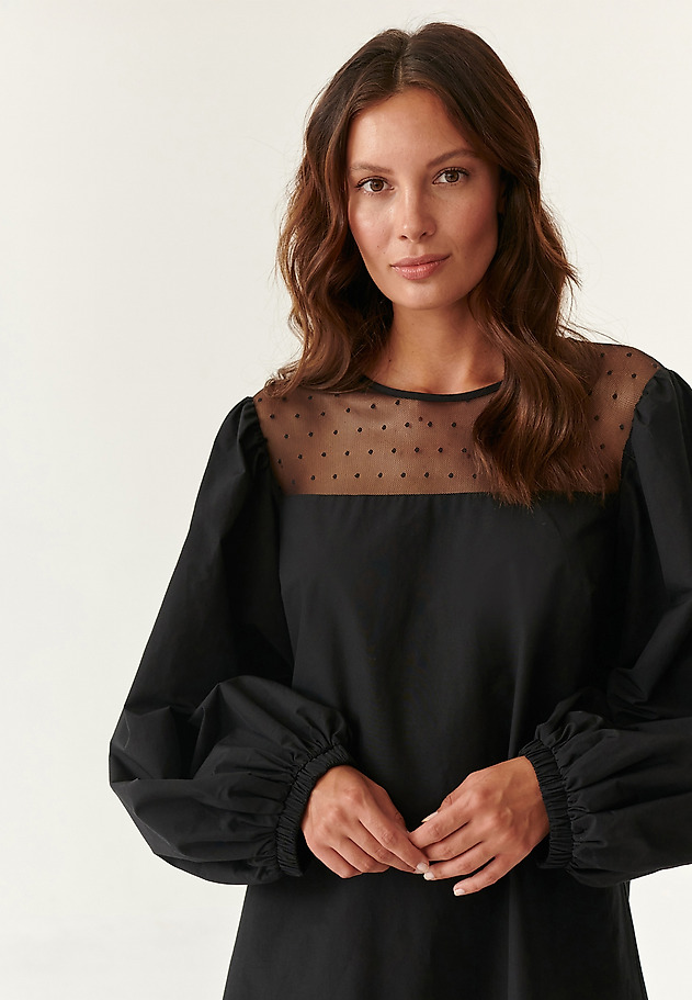 DRESS WITH BALLOON SLEEVES SAMARITO DRESS WITH BALLOON SLEEVES SAMARITO CZARNY 4