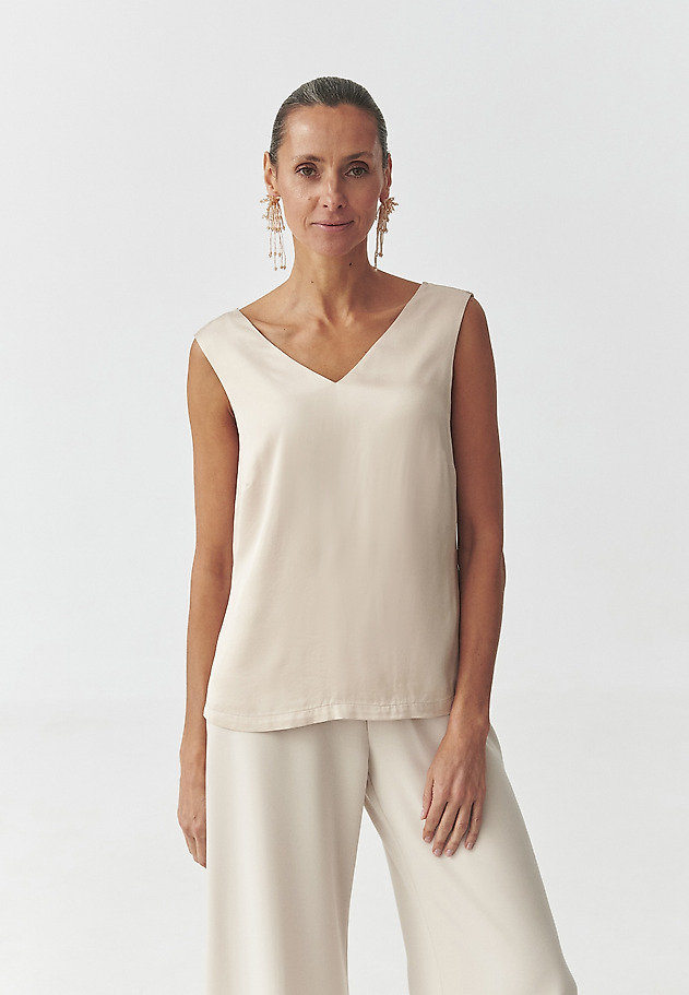 BLUZA IZ VISKOZNEGA SATENA - SUSENA BLUZA IZ VISKOZNEGA SATENA - SUSENA BEŽ 1