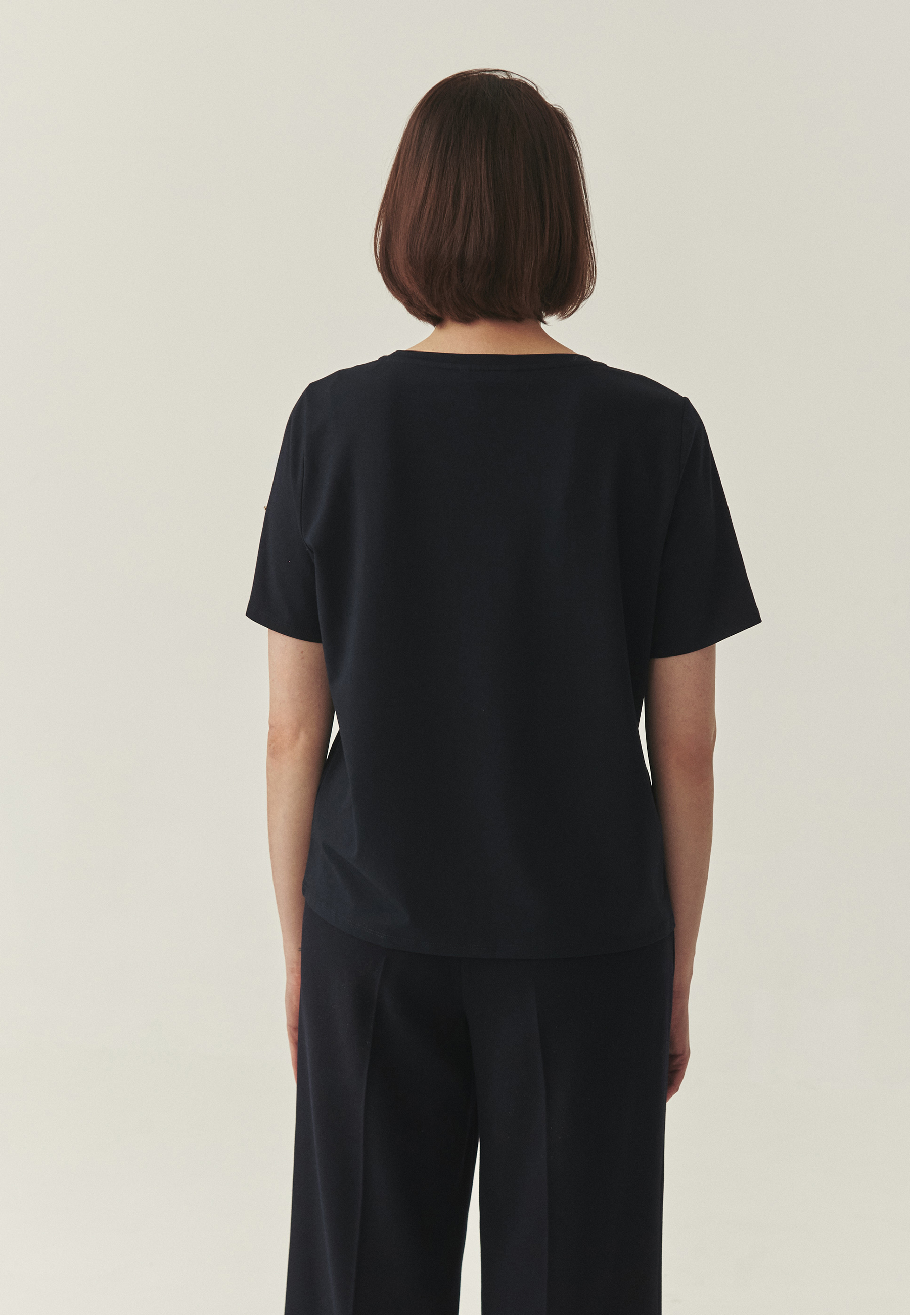 DZIANINOWA BLUZKA Z MODALEM - VIRI GRANATOWY 2