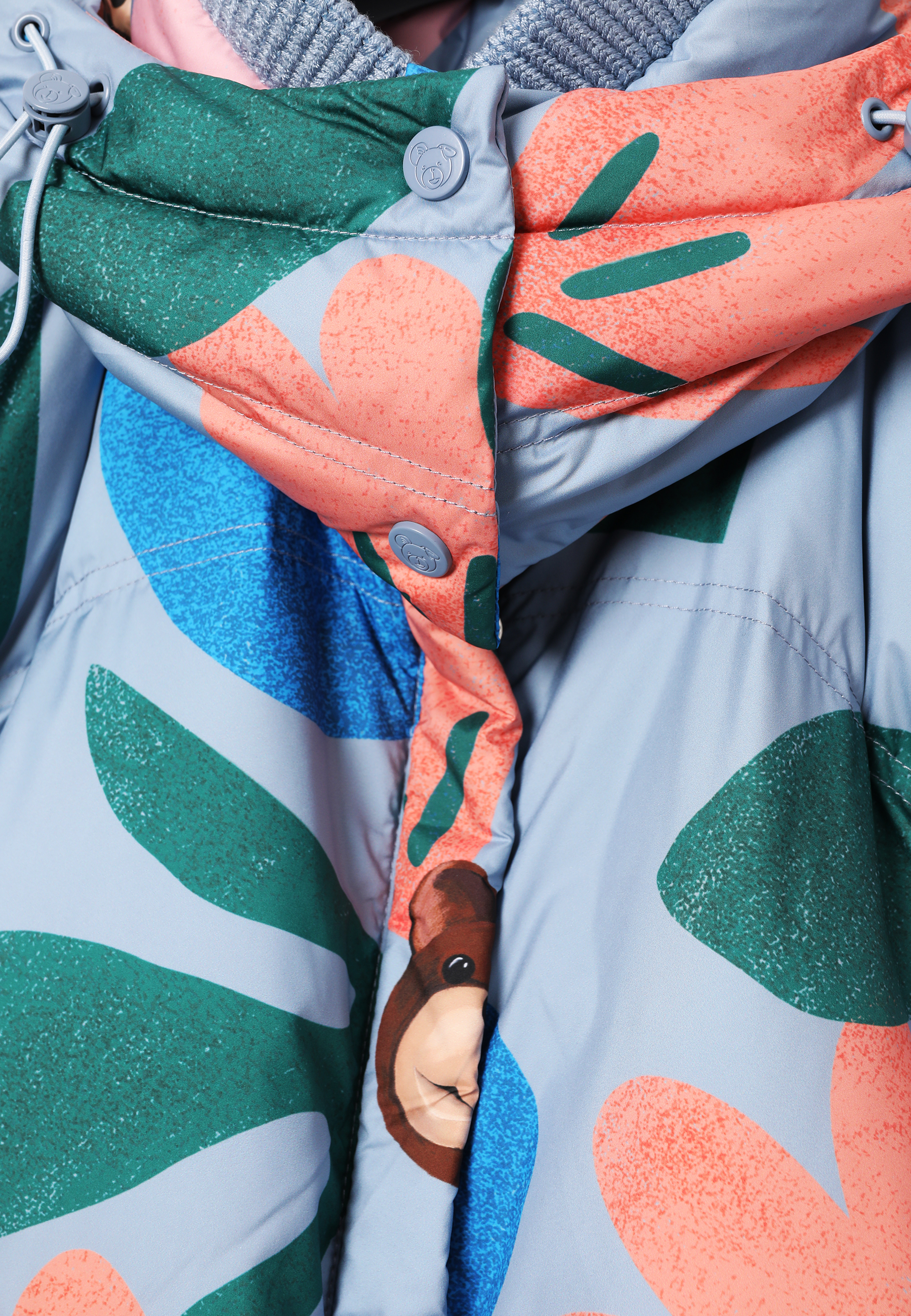 PUCHOWA KURTKA Z MISIEM USZATKIEM - PRECJONKO MULTIKOLOR 2