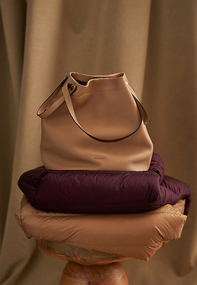 WOMEN'S LEATHER BAG WITH HANDLE- ETERNITY WOMEN'S LEATHER BAG WITH HANDLE- ETERNITY BEIGE 1