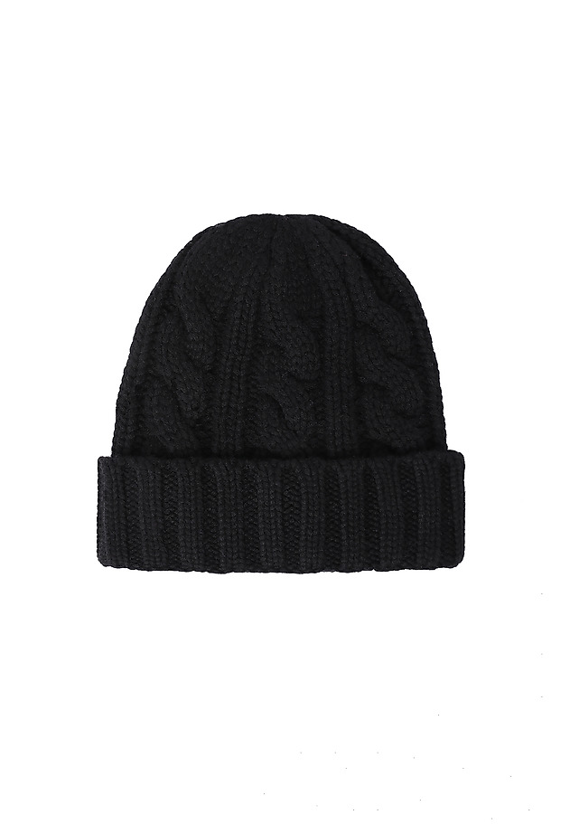 KNITTED LADIES' CAP IN WOOL AND CASHMERE - COLLA KNITTED LADIES' CAP IN WOOL AND CASHMERE - COLLA CZARNY 2
