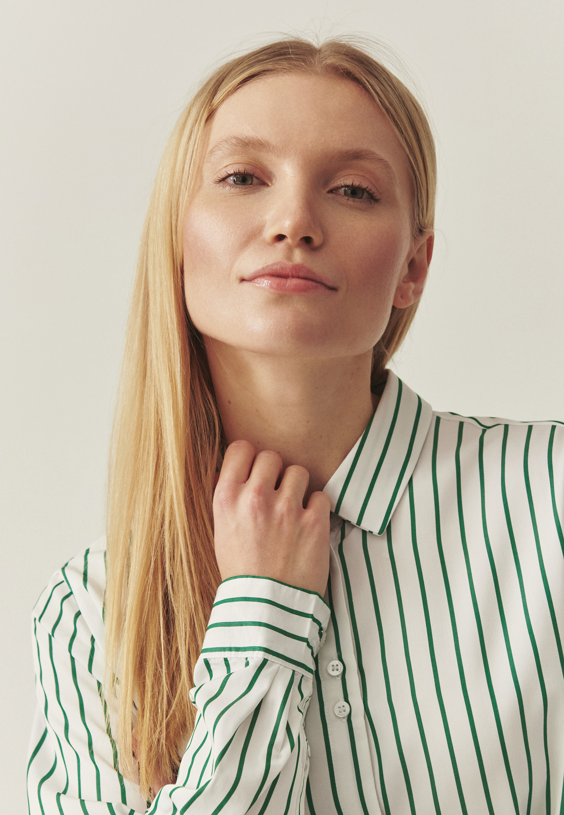 CĂMAȘĂ DIN ȚESĂTURĂ, CU DUNGI VERZI — ENMO 1 MULTICOLOR 2