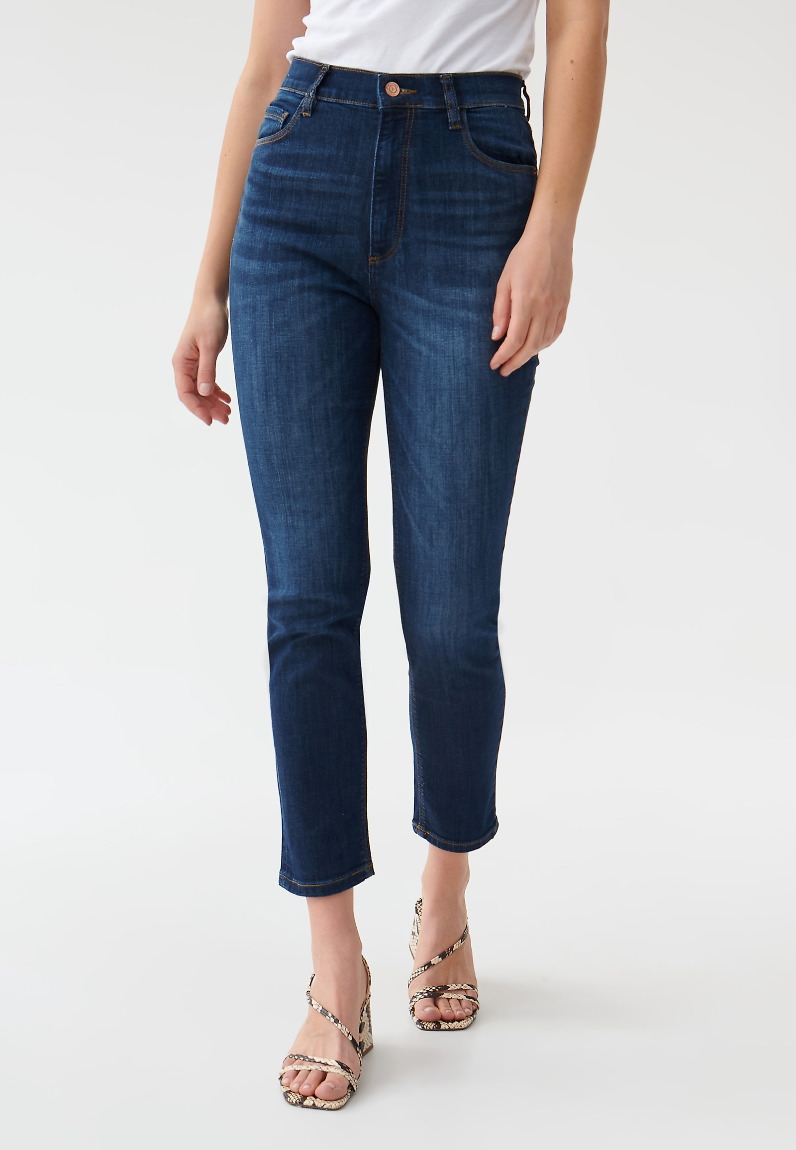 ŽENSKE JEANS HLAČE IZ DŽINSA PRINTO ŽENSKE JEANS HLAČE IZ DŽINSA PRINTO MODRA 85363