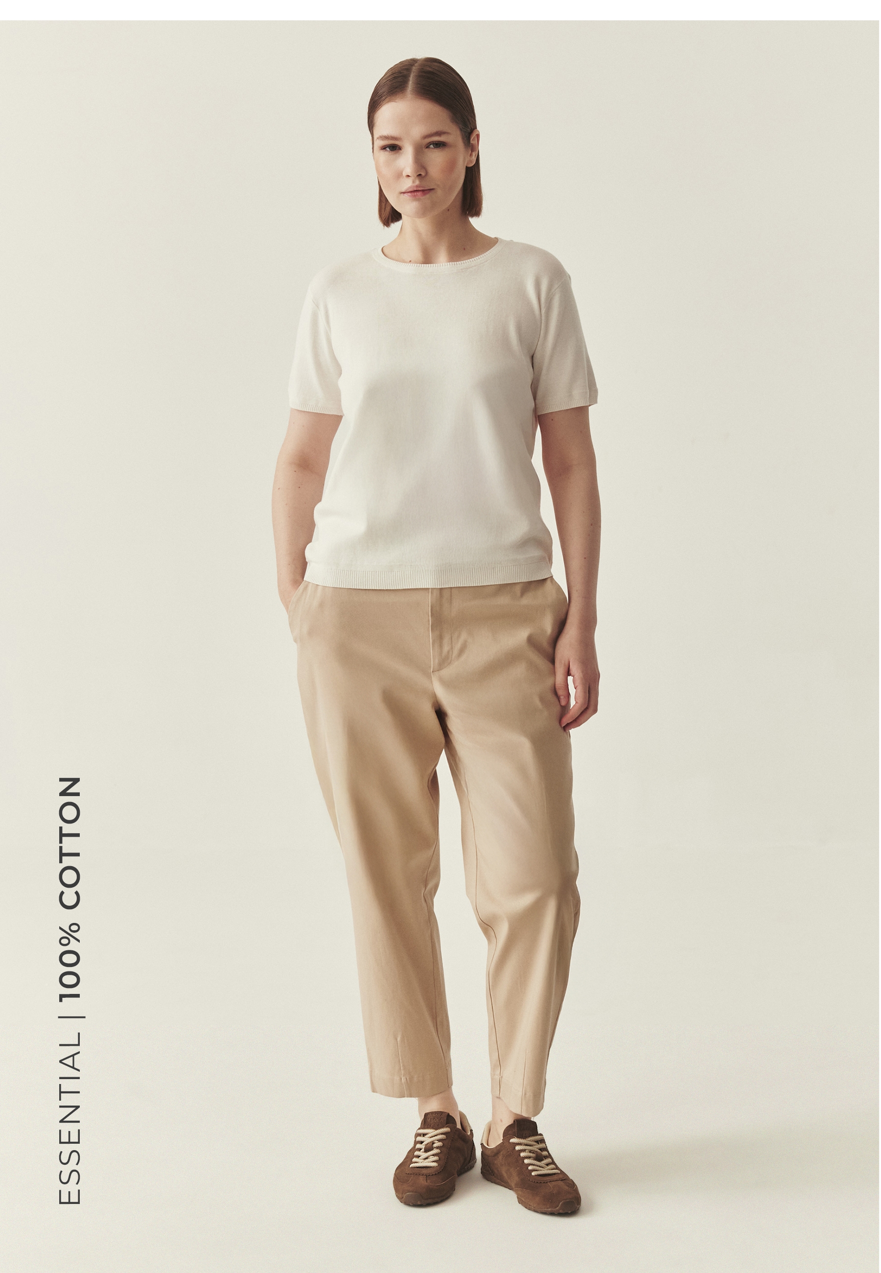 BLUZĂ TRICOTATĂ DIN BUMBAC - HONI ALB 2