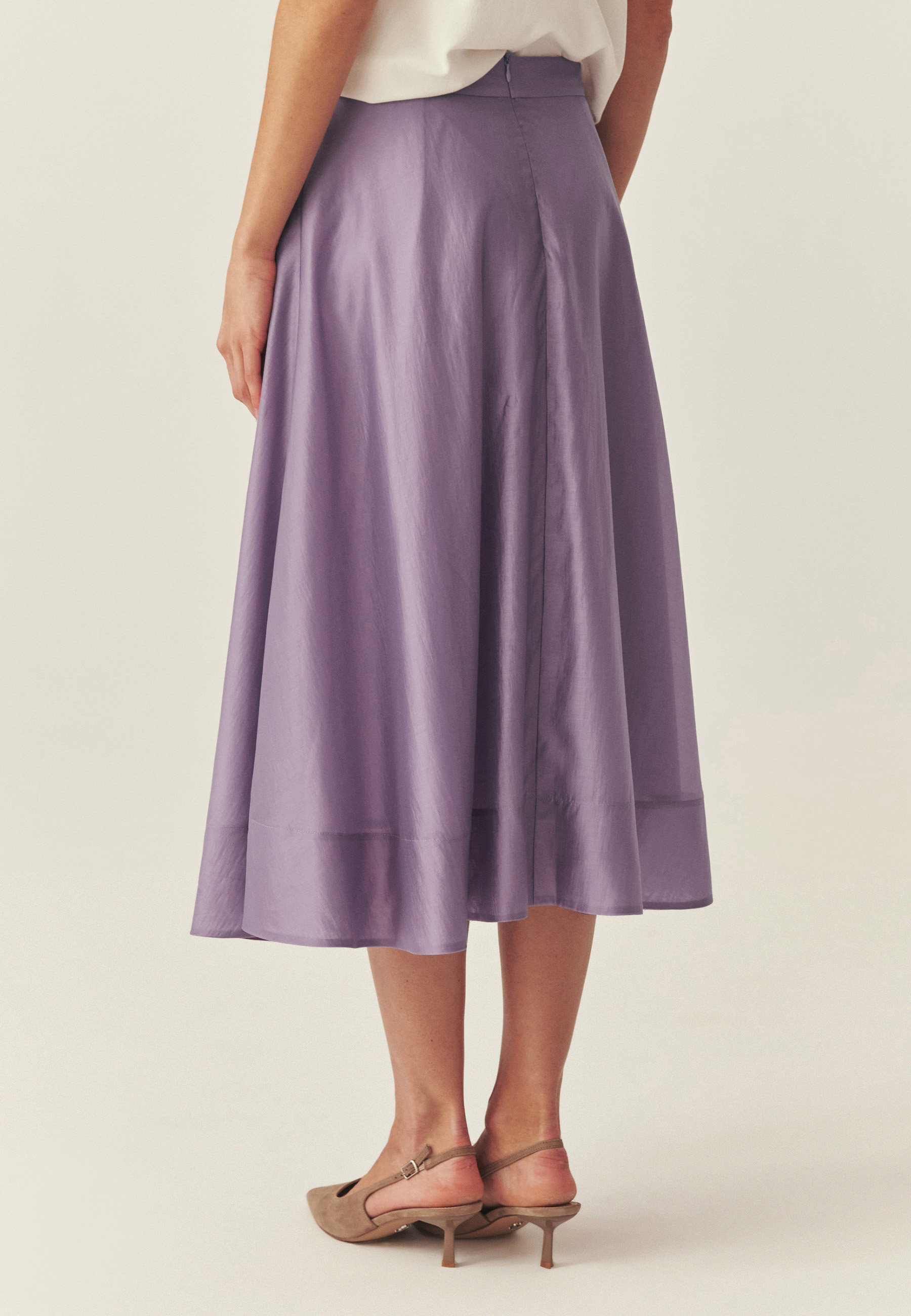 ROZKLOSZOWANA SPÓDNICA Z LYOCELLEM LENZING™ - BENRE FIOLETOWY 2