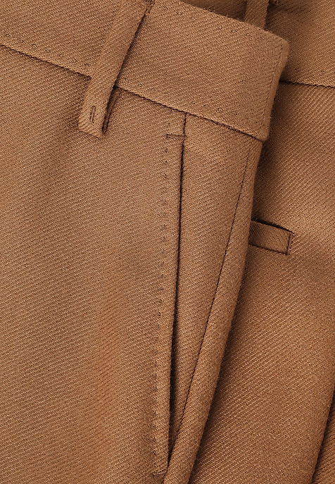 WEŁNIANE SPODNIE GARNITUROWE - ZARIANA 2 BRĄZOWY 2