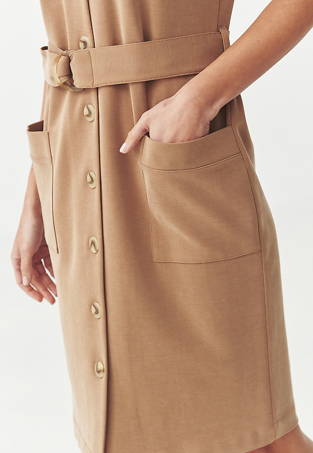 KNITTED DRESS WITH BUTTONS — ZOE KNITTED DRESS WITH BUTTONS — ZOE BEŻOWY 5