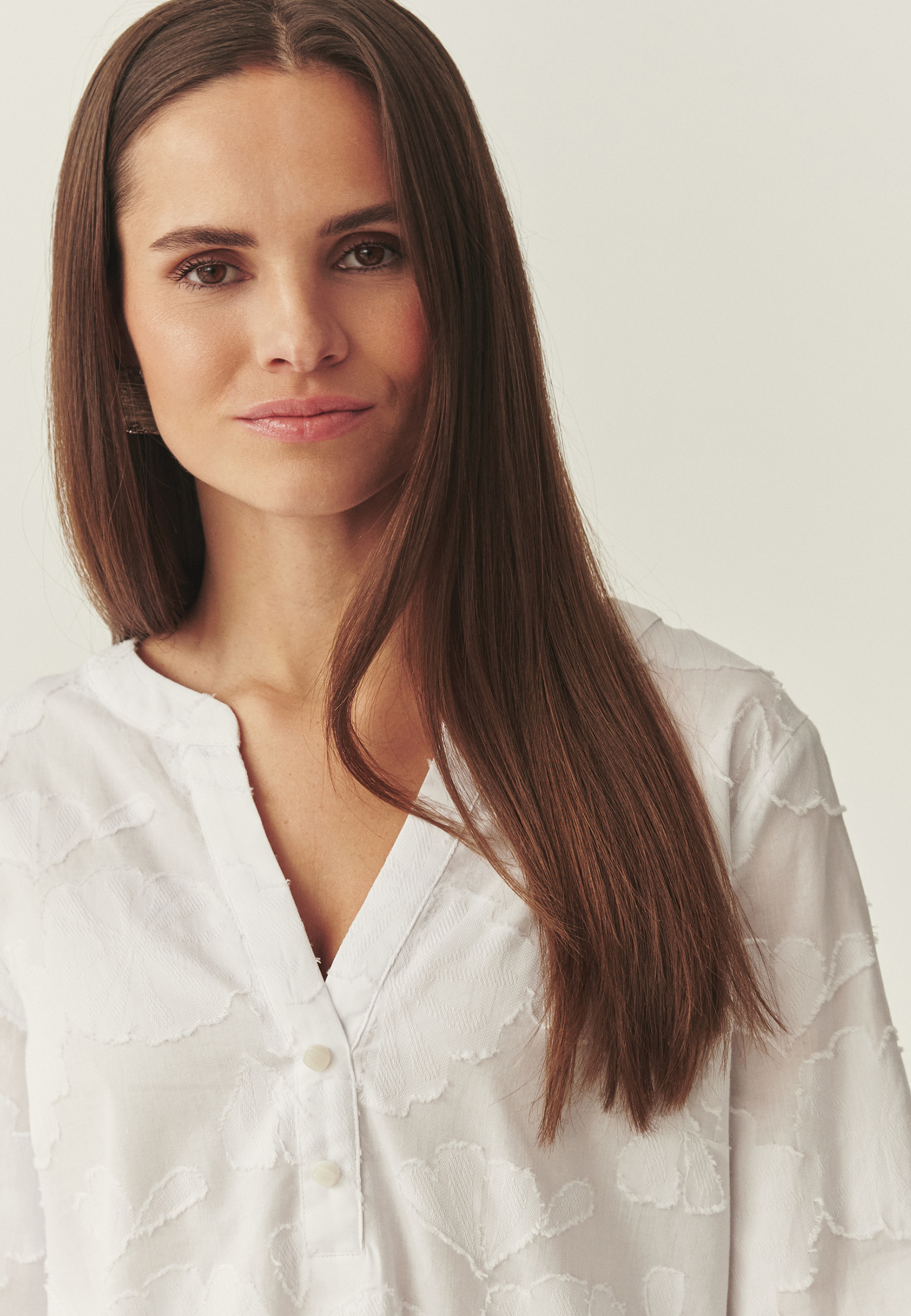 COTTON BLOUSE WITH EMBROIDERY - NOXE BÍLÁ 2