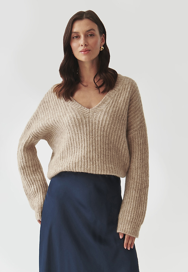 LADIES' JUMPER WITH A CREW NECKLINE — ASPEN LADIES' JUMPER WITH A CREW NECKLINE — ASPEN BEŻOWY 1