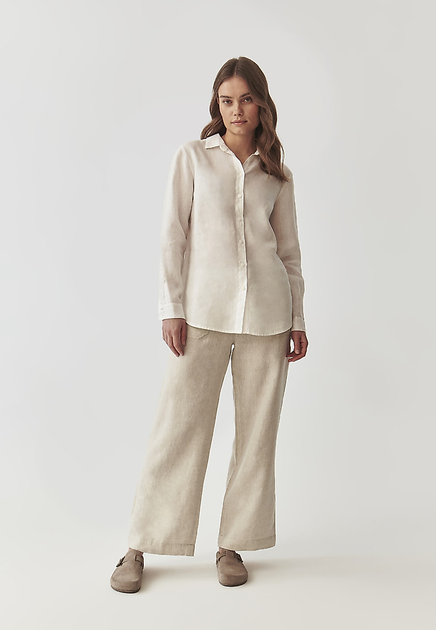 LADIES’ CLASSIC LINEN SHIRT - GONIKA LADIES’ CLASSIC LINEN SHIRT - GONIKA ECRU 2