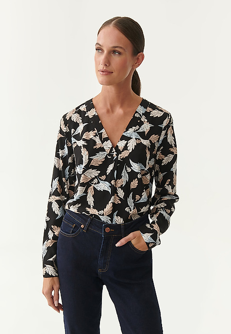 DAMSKA BLUZKA Z MOTYWEM ROŚLINNYM KARIWA 1 DAMSKA BLUZKA Z MOTYWEM ROŚLINNYM KARIWA 1