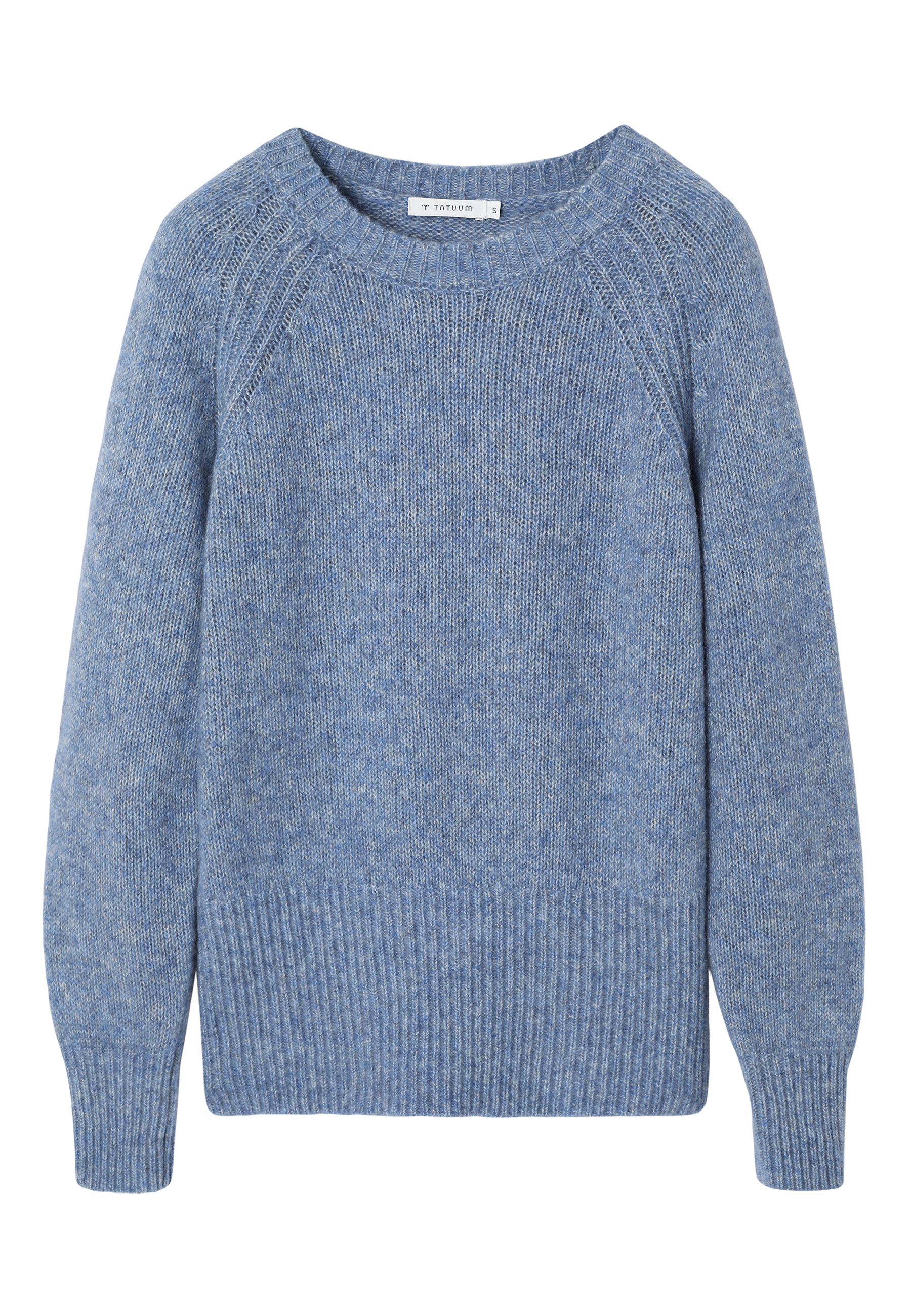 MELANŻOWY SWETER Z WEŁNĄ - SAKSO NIEBIESKI 2