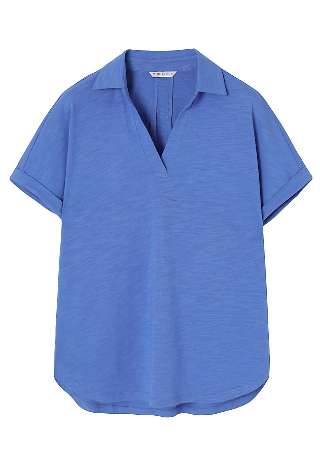 PLETENA BLUZA S POLO REZOM - AMBRA PLETENA BLUZA S POLO REZOM - AMBRA MODRA 5
