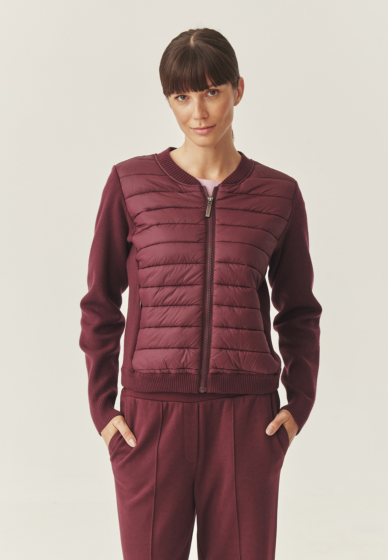 PUFFED BOMBER STIL CROCHET CARDIGAN - CADO PUFFED BOMBER STIL CROCHET CARDIGAN - CADO RDEČA 116264
