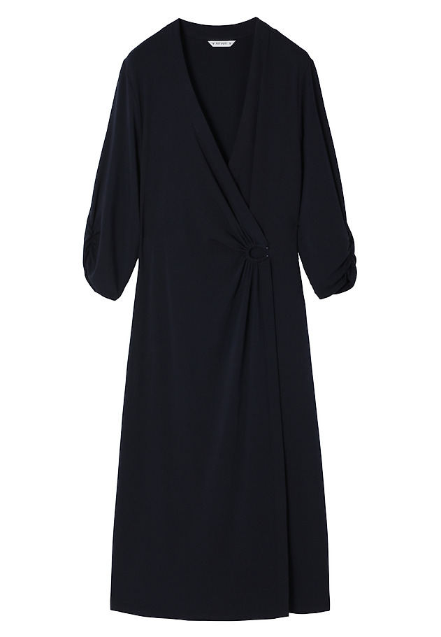 ENVELOPE DRESS WITH DECORATIVE BUCKLE — LINDA ENVELOPE DRESS WITH DECORATIVE BUCKLE — LINDA GRANATOWY 8