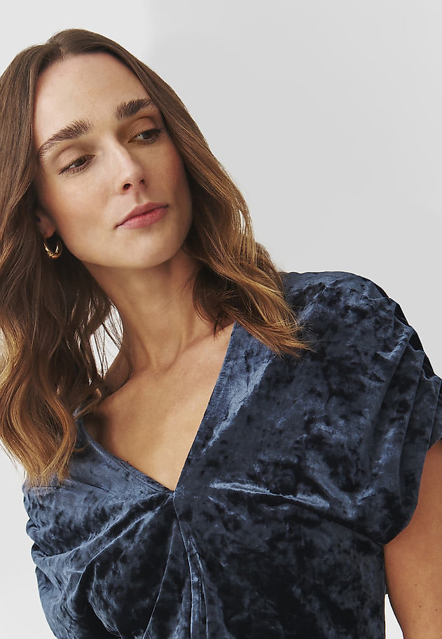 ELEGANT LADIES' DRESS IN VELVET — AKSA ELEGANT LADIES' DRESS IN VELVET — AKSA NAVY BLUE 5