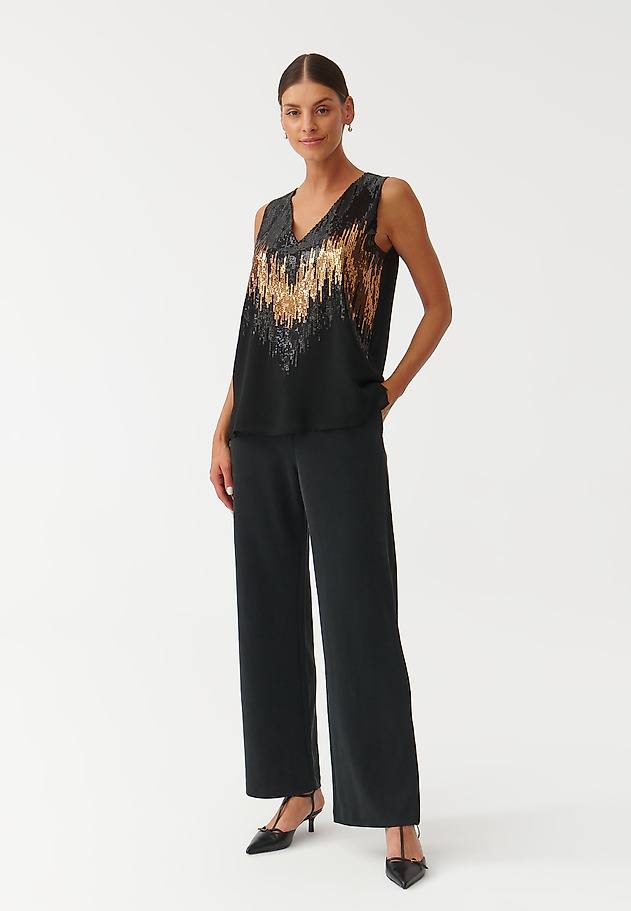 LADIES’ SLEEVELESS SEQUINED BLOUSE SERKO LADIES’ SLEEVELESS SEQUINED BLOUSE SERKO BLACK 2