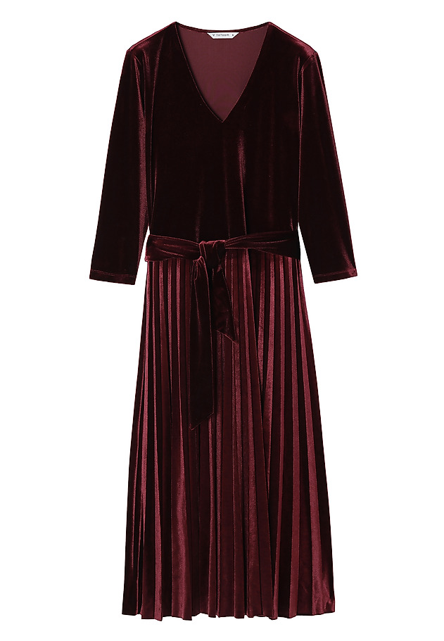 LADIES’ VELVET DRESS WITH A TIE ANIKAMI LADIES’ VELVET DRESS WITH A TIE ANIKAMI RED 4