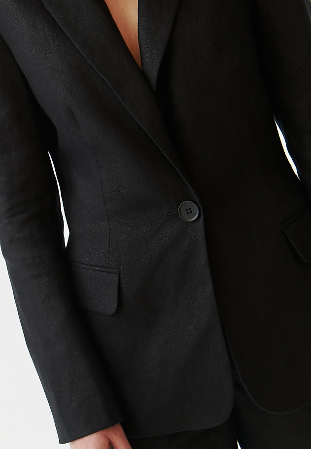 STYLOWY TKANINOWY ŻAKIET JEDNORZĘDOWY - LAMIA 2 STYLOWY TKANINOWY ŻAKIET JEDNORZĘDOWY - LAMIA 2 CZARNY 5