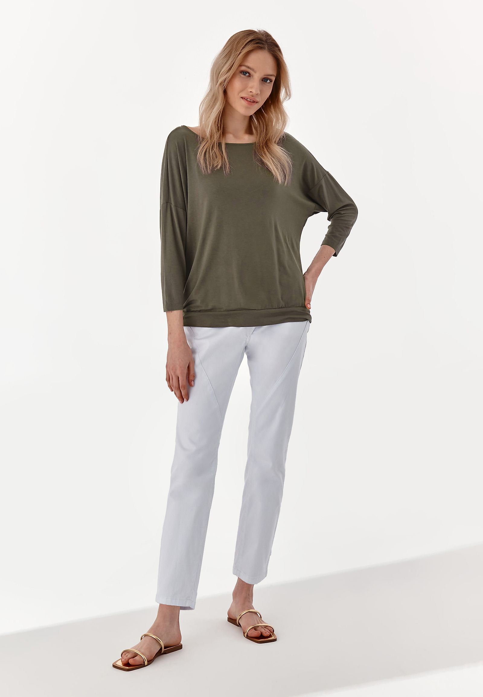 BLUZKA DAMSKA DZIANINOWA DOROTEA BLUZKA DAMSKA DZIANINOWA DOROTEA KHAKI 77624