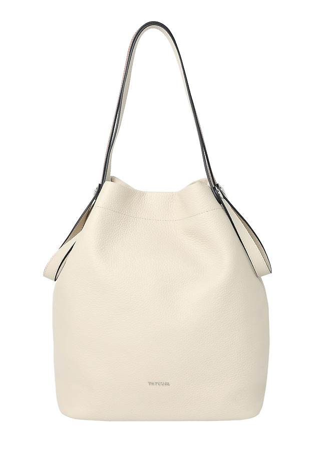 WOMEN'S LEATHER BAG WITH HANDLE- ETERNITY WOMEN'S LEATHER BAG WITH HANDLE- ETERNITY BEIGE 2