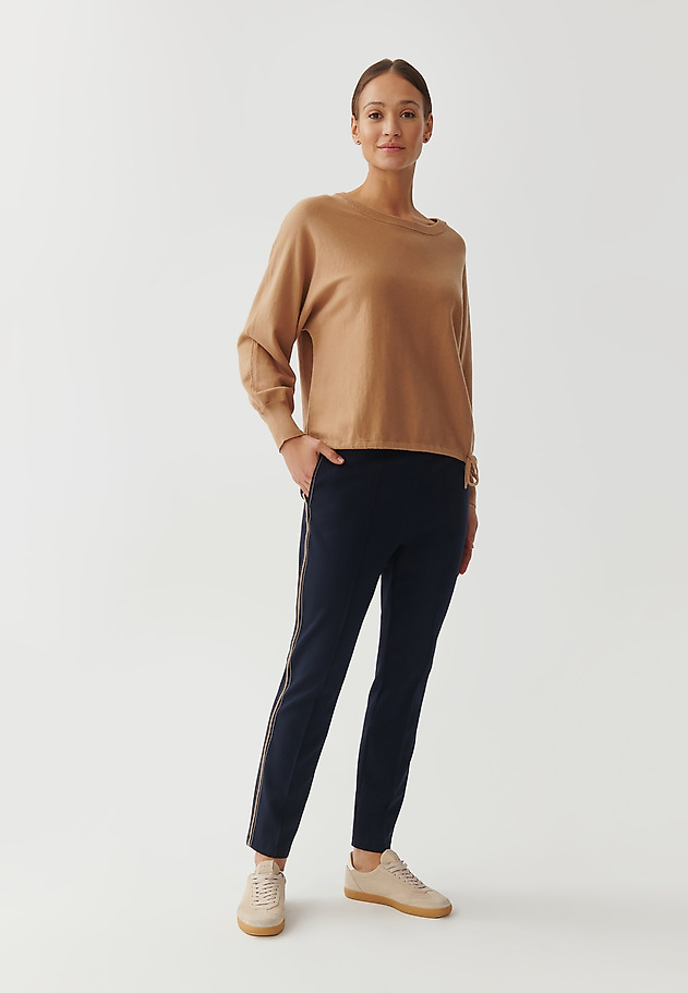 LADIES’ TROUSERS WITH CONTRASTING STRIPES - LAMIKO 1 LADIES’ TROUSERS WITH CONTRASTING STRIPES - LAMIKO 1 NAVY BLUE 1