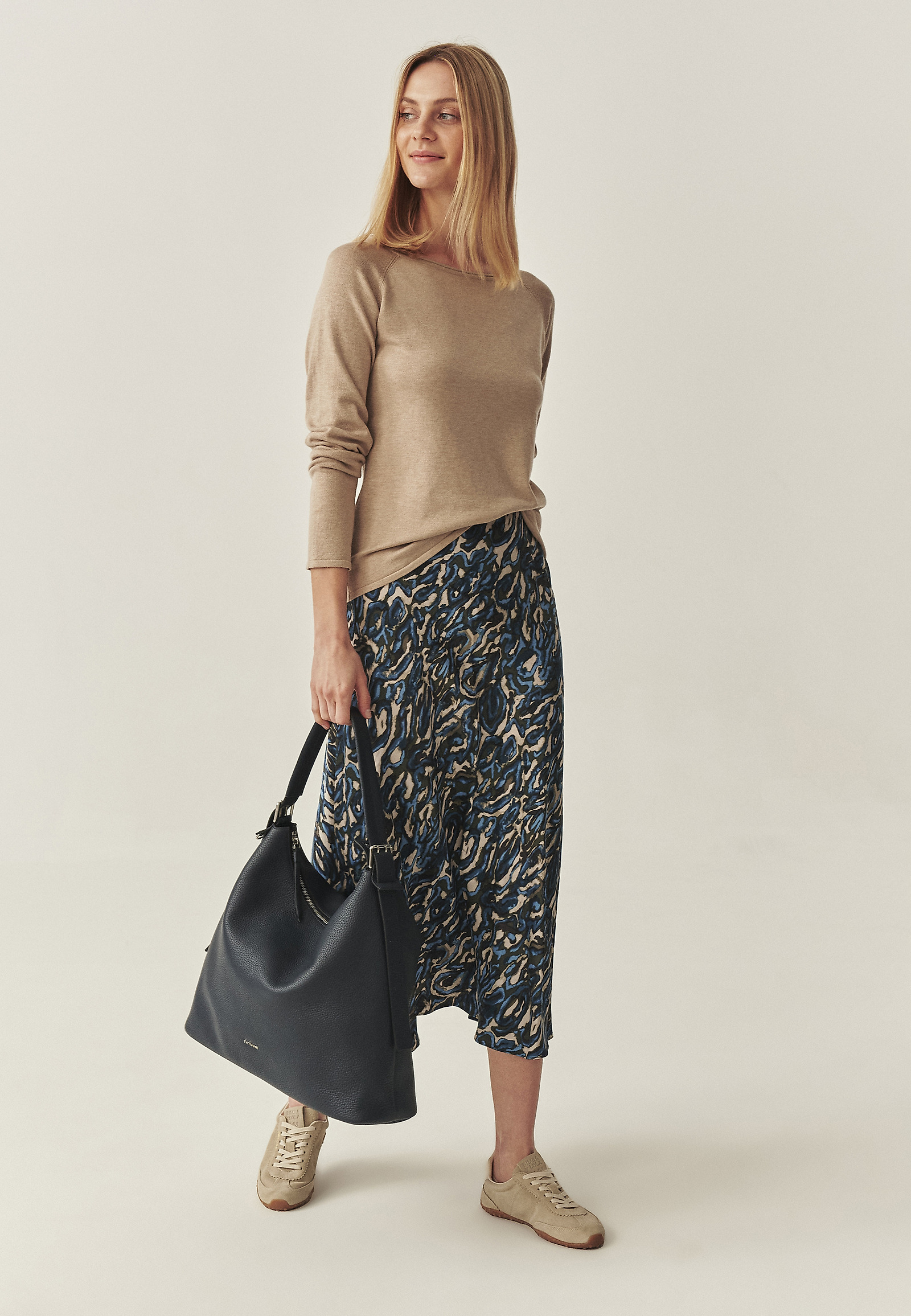 CLASSIC PULLOVER WITH A BOAT NECKLINE - BROOKE CLASSIC PULLOVER WITH A BOAT NECKLINE - BROOKE BEIGE 114449