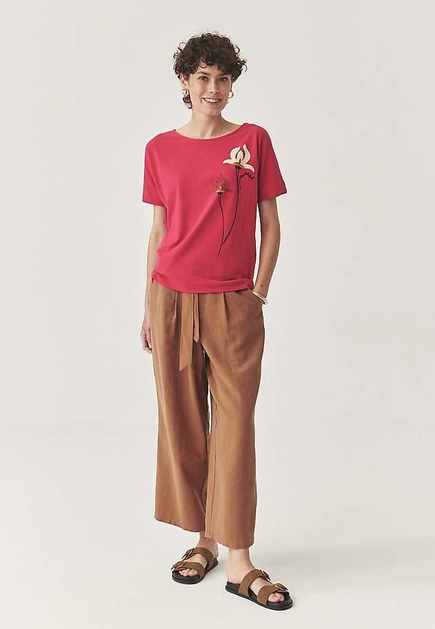 BAWEŁNIANY T-SHIRT Z NADRUKIEM - LALI BAWEŁNIANY T-SHIRT Z NADRUKIEM - LALI RÓŻOWY 3