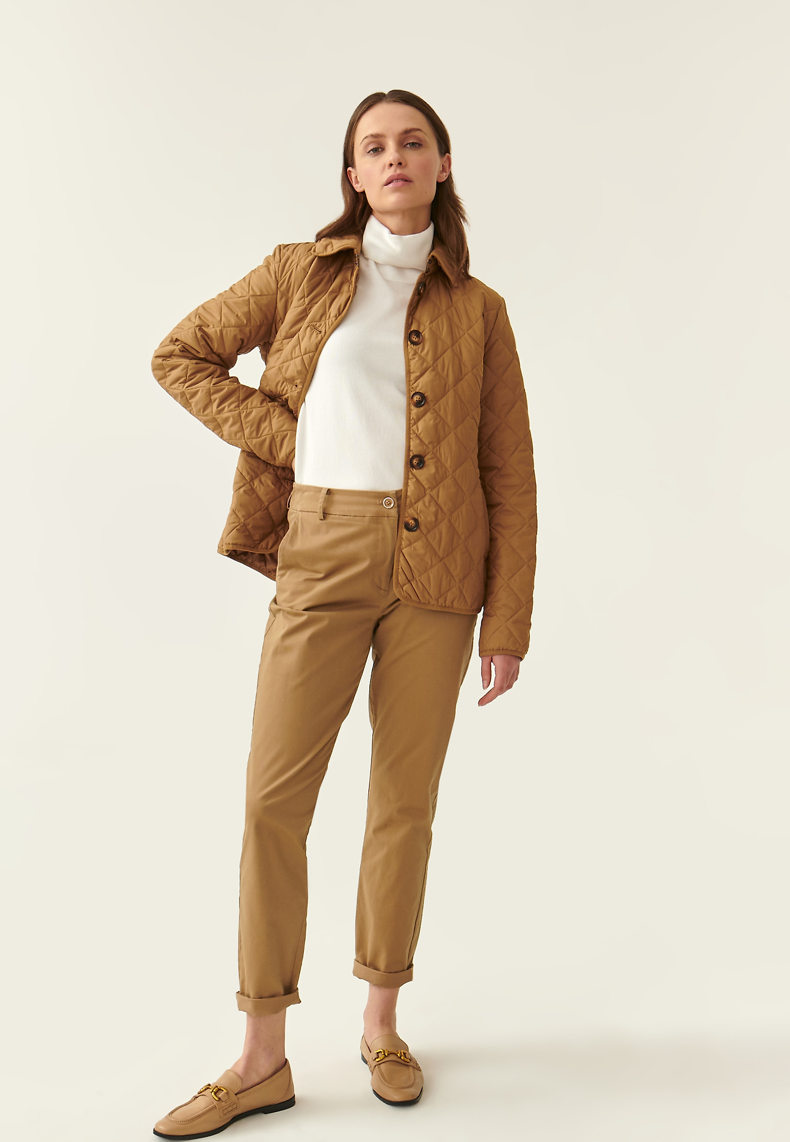 KURTKA DAMSKA TKANINOWA PIKOWANA PIKONI KURTKA DAMSKA TKANINOWA PIKOWANA PIKONI BEŻOWY 108825