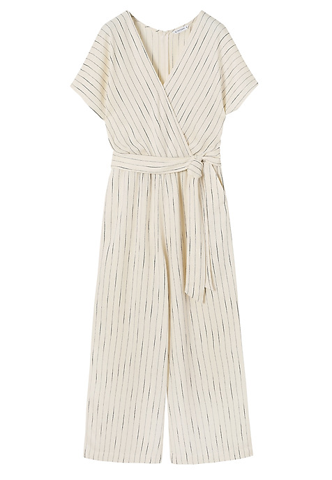 KOPERTOWY KOMBINEZON W PASKI - KOREKI ECRU 2