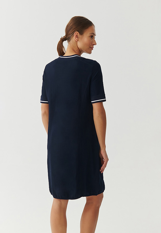LADIES’ DRESS WITH CONTRASTING RIB - LINARA LADIES’ DRESS WITH CONTRASTING RIB - LINARA NAVY BLUE 3