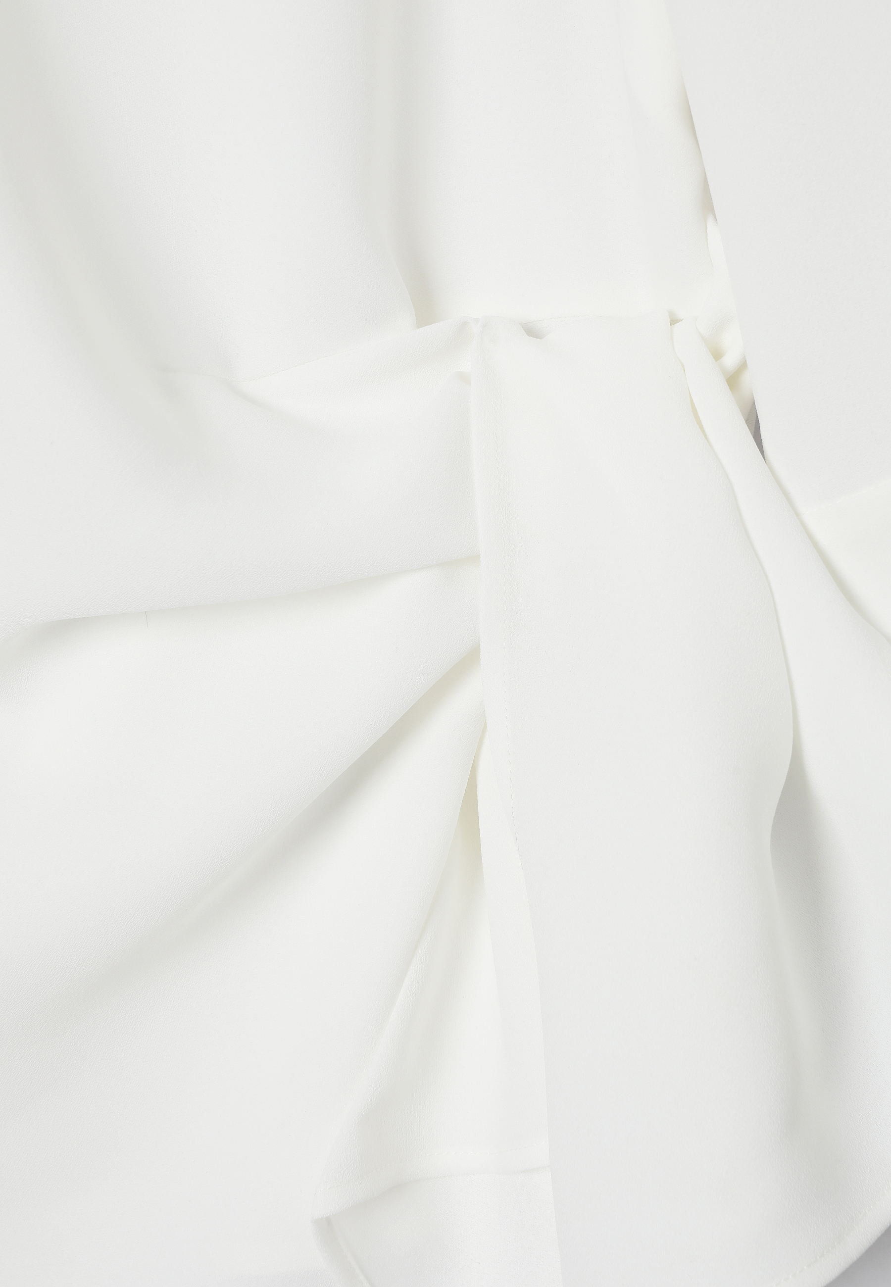 BLUZĂ ELEGANTĂ, LEGATĂ ÎN TALIE - MALIE ALB 2