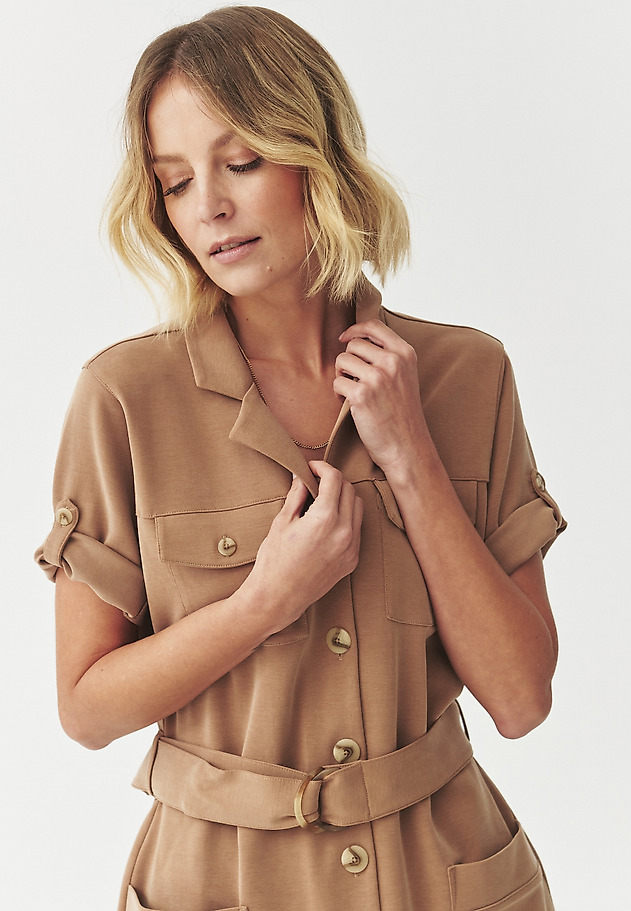 KNITTED DRESS WITH BUTTONS — ZOE KNITTED DRESS WITH BUTTONS — ZOE BEŻOWY 3