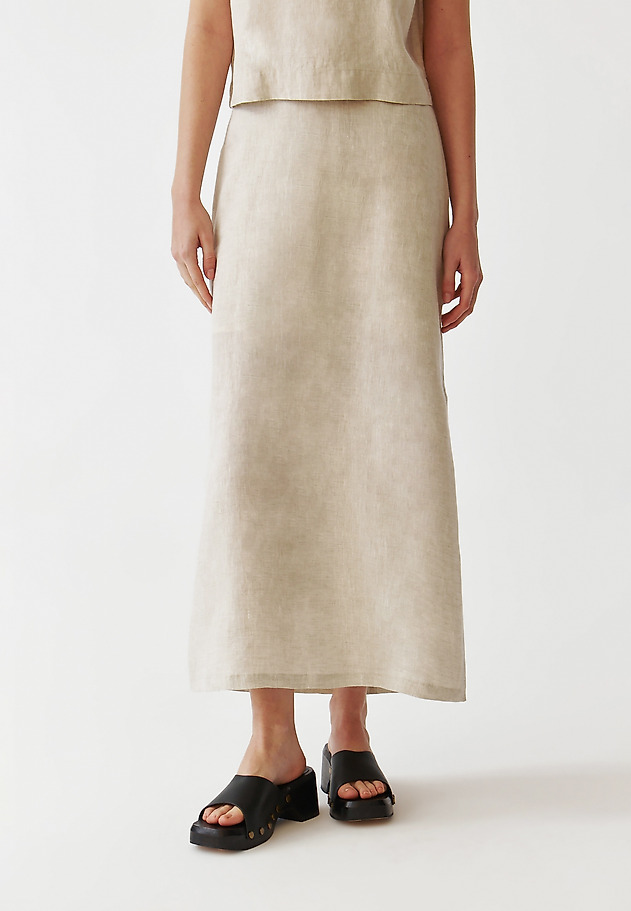 LADIES’ BREATHABLE MIDI SKIRT WITH SLITS ON THE SIDES - SENO LADIES’ BREATHABLE MIDI SKIRT WITH SLITS ON THE SIDES - SENO BEŻOWY 2