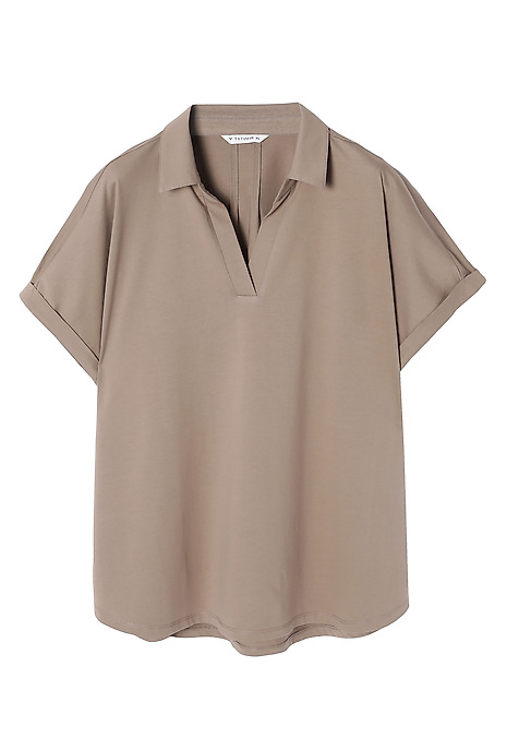 LADIES’ BLOUSE WITH A COLLAR - AMBRA BEIGE 2