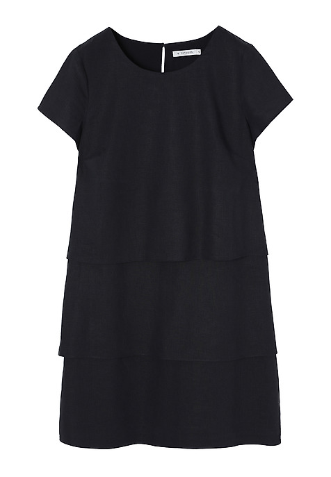 AIRY DRESS WITH LINEN -PAMI 1 NAVY BLUE 2