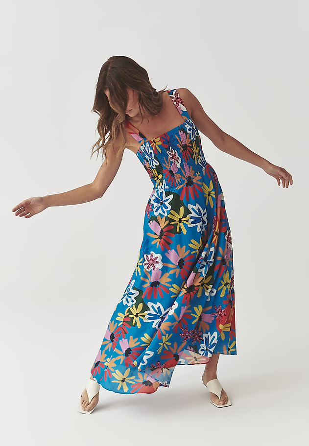 LADIES’ FLORAL MAXI DRESS WITH ADJUSTABLE STRAPS - MARKOZIA LADIES’ FLORAL MAXI DRESS WITH ADJUSTABLE STRAPS - MARKOZIA MULTIKOLOR 6