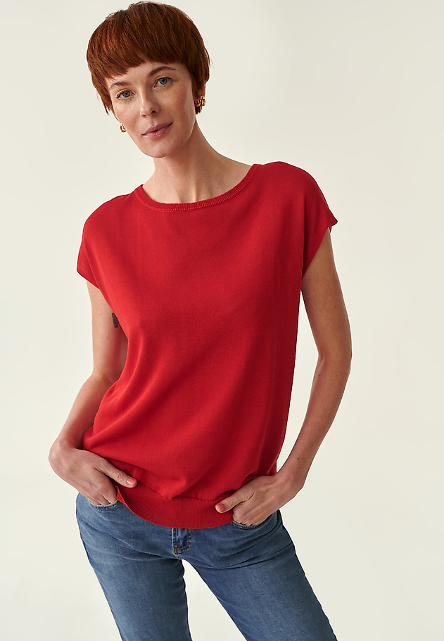 THIN SWEATER MADE FROM COOL VISCOSE LONRI THIN SWEATER MADE FROM COOL VISCOSE LONRI RED 1
