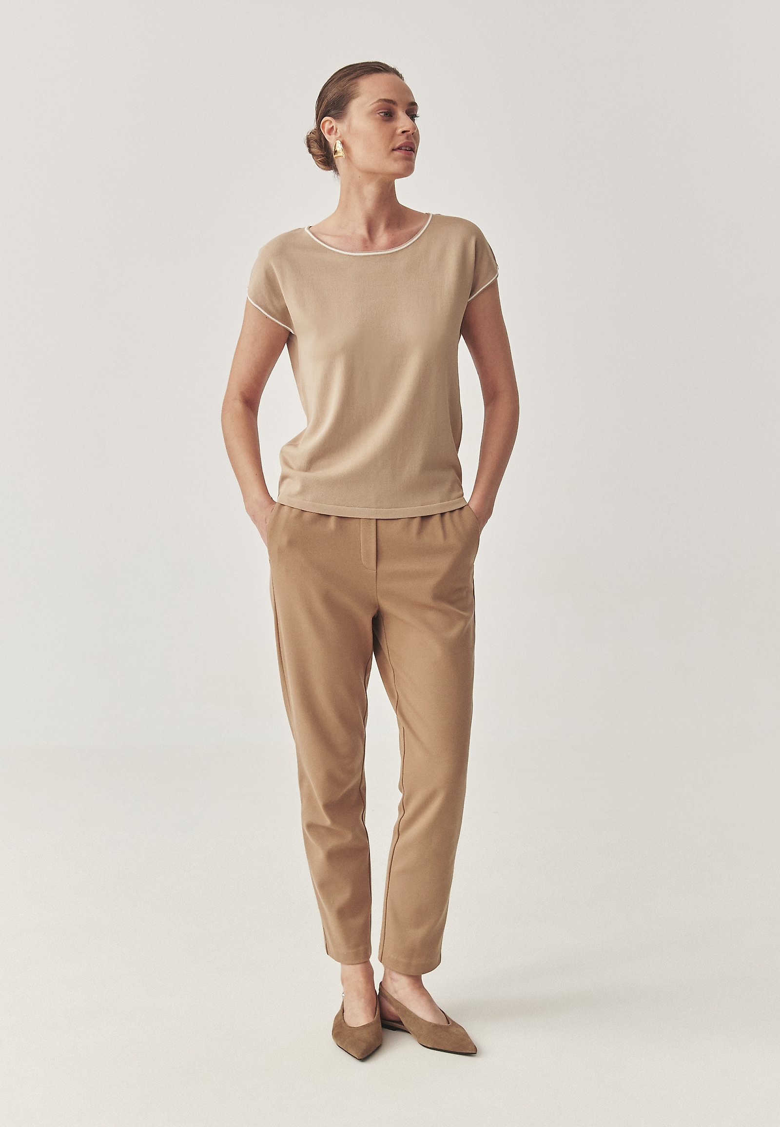 CLASSIC BLOUSE WITH VISCOSE - SORAL CLASSIC BLOUSE WITH VISCOSE - SORAL BEIGE 114746
