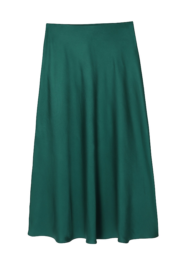 SPÓDNICA MIDI Z SATYNY WISKOZOWEJ - SATINI SPÓDNICA MIDI Z SATYNY WISKOZOWEJ - SATINI ZIELONY 4