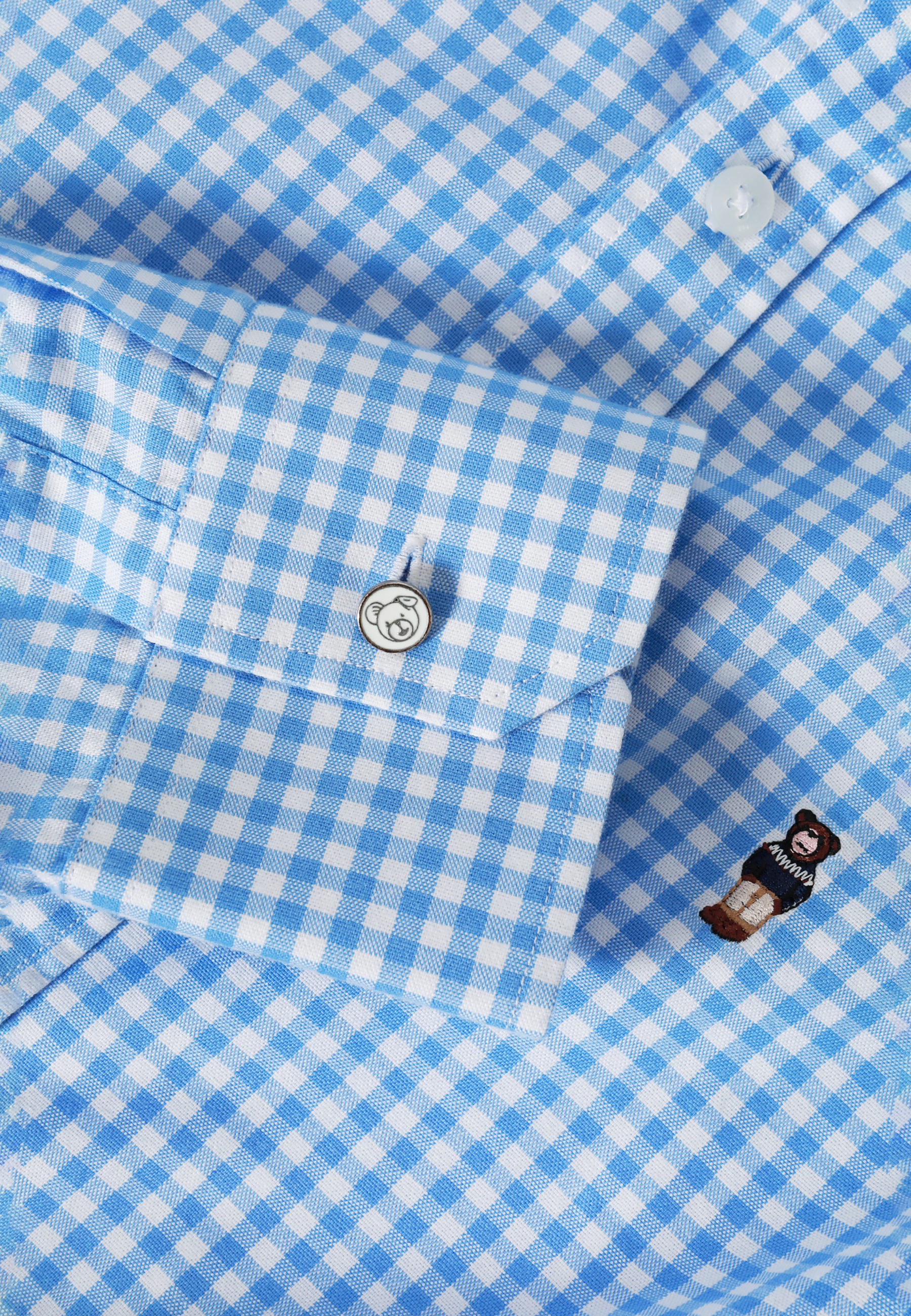 BAWEŁNIANA KOSZULA MĘSKA W DROBNĄ KRATĘ — MARCO 4 NIEBIESKI 2