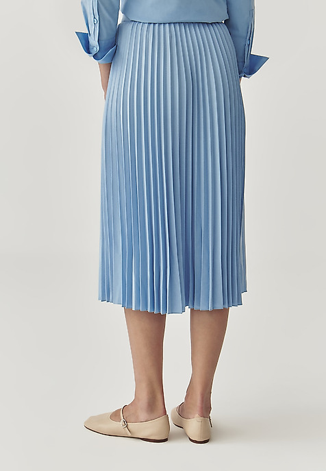 LADIES’ A-LINE SKIRT WITH SEWN IN ELASTIC - BARI BLUE 2