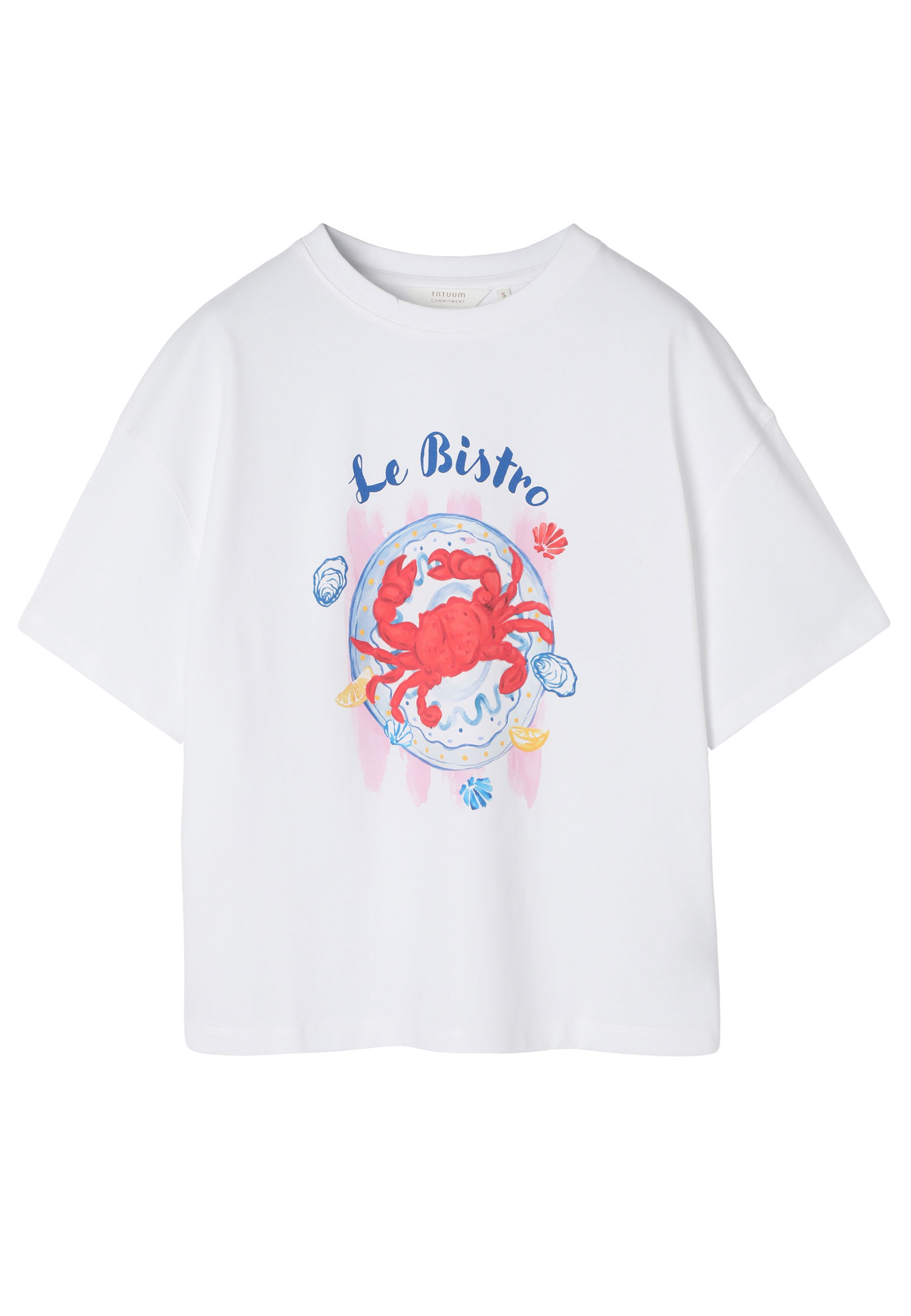 BAWEŁNIANY T-SHIRT Z NADRUKIEM - PLAYA