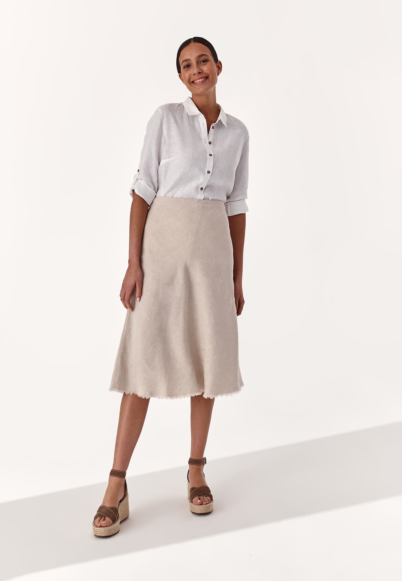 SPÓDNICA MIDI URBI SPÓDNICA MIDI URBI BEŻOWY 79227